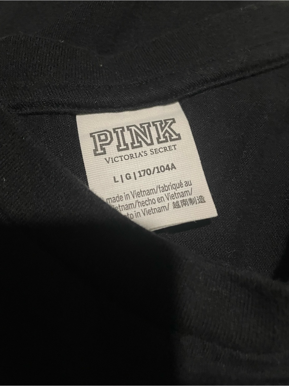 PINK Victoria's Secret Black Tank Top with White Logo - Picture 2 of 2
